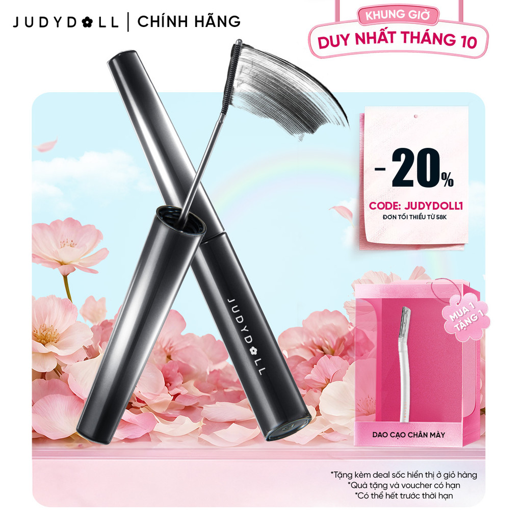 JUDYDOLL Iron Mascara Tơi mi Giữ cong dài mi Chống nước Chống lem Lâu trôi 3g