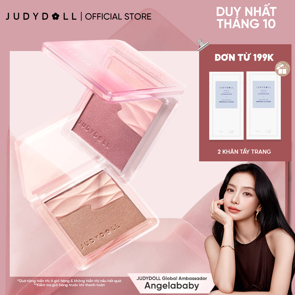 [MỚI] Phấn Má Hồng Nhũ Nhẹ JUDYDOLL Satin Blush Căng bóng Mịn lì Không lộ lỗ chân lông Tệp da Bắt sáng Tự nhiên 5g