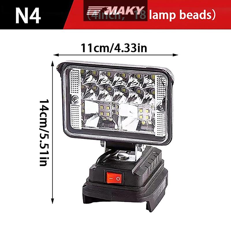 Newwellknownepic Cho 18V-36V Li-ion LED Đèn Làm Việc 3 / 4 Inch Đèn Pin Di Động Khẩn Cấp Lũ Đèn Cắm Trại VN