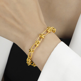 Dây chuyền vòng tay tối giản thắt nút Hip-Hop Chống mài mòn Thép titan chống thấm nước Unisex Kim loại