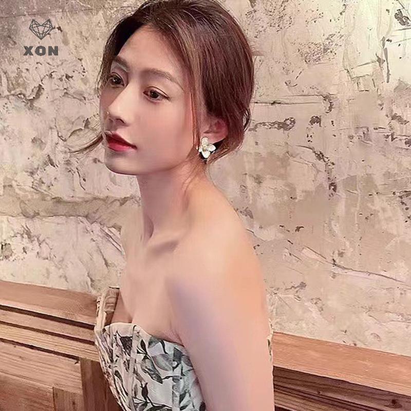 Bông Tai Hoa Tráng Men Nhỏ Giọt Cổ Điển Lãng Mạn