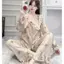 Bộ Đồ Ngủ Nữ JUSOKA Pijama Mặc Nhà Chất Liệu Đũi Vân Mây Siêu Mềm Mịn Cao Cấp Thoải Mái DU32
