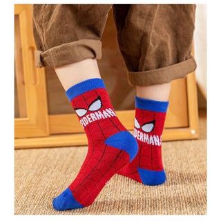 B44 Sét 5 đôi tất siêu nhân cổ cao (tất thường) cho bé trai từ 1-12 tuổi Cotton