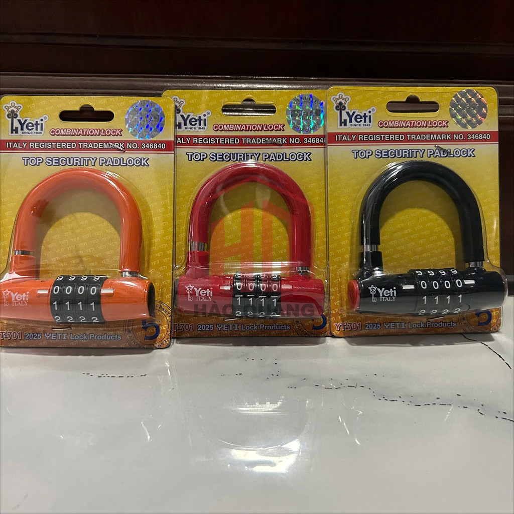 Ổ Khóa Số Yeti Italy YT701 – Ổ Khóa Mã 4 Số Chống Trộm Cao Cấp, Chất Liệu Thép Cứng, Giao Màu Ngẫu Nhiên
