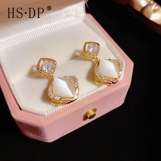 Bông tai thời trang từ bạc s925 và kim cương opal nhỏ, độc đáo và sang trọng
