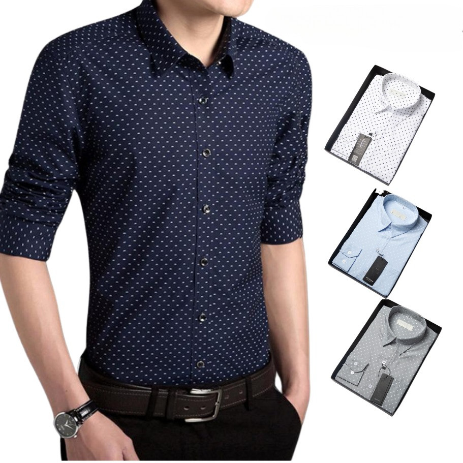 Áo sơ mi dài tay trung niên cao cấp vải lụa vải lụa co giãn mềm mịn form rộng classic
