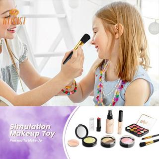 [WUSISI] 1 Bộ Đạo Cụ Trang Điểm Không Độc Hại Cho Bé Gái Giả Vờ Chơi Bộ Mỹ Phẩm Mô Phỏng Với Bảng Phấn Mắt Và Son Môi Applicator MỚI