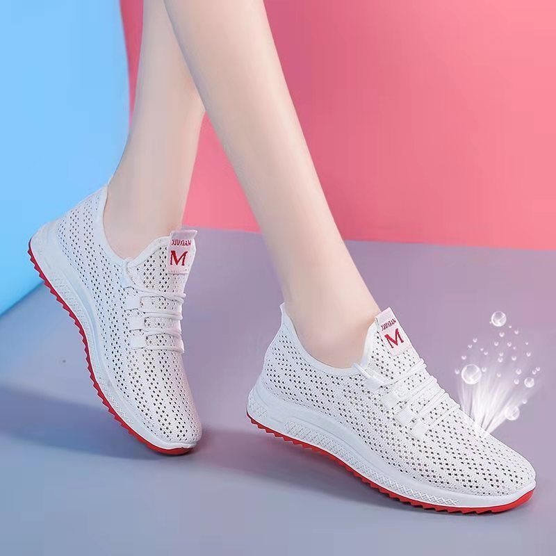 Giày lưới mới mùa hè, giày nữ thông thường, thoáng khí, nhẹ, thoải mái, giày chạy bộ chống trượt