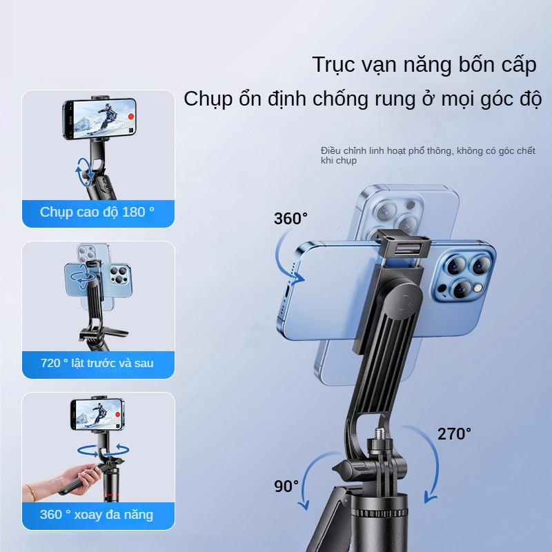 Gậy Tự Sướng 1,8m Chân Ba Chân Ổn Định, PTZ cầm tay，Có Bluetooth Tay Cầm, Phù Hợp Du Lịch & Hoạt Động Ngoài Trời