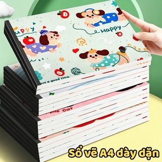 Vở vẽ A4 cho học sinh mỹ thuật cấp 1 8 quyển giấy dày tranh hoạt hình đáng yêu chất lượng giá tốt