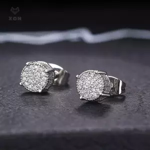 Bông Tai Dành Cho Nam Nữ Màu Vàng Punk Trang Sức Đá Ra Zircon Rapper Hip Hop Phụ Kiện Văn Hóa Đường Phố Trang Sức [Mina]