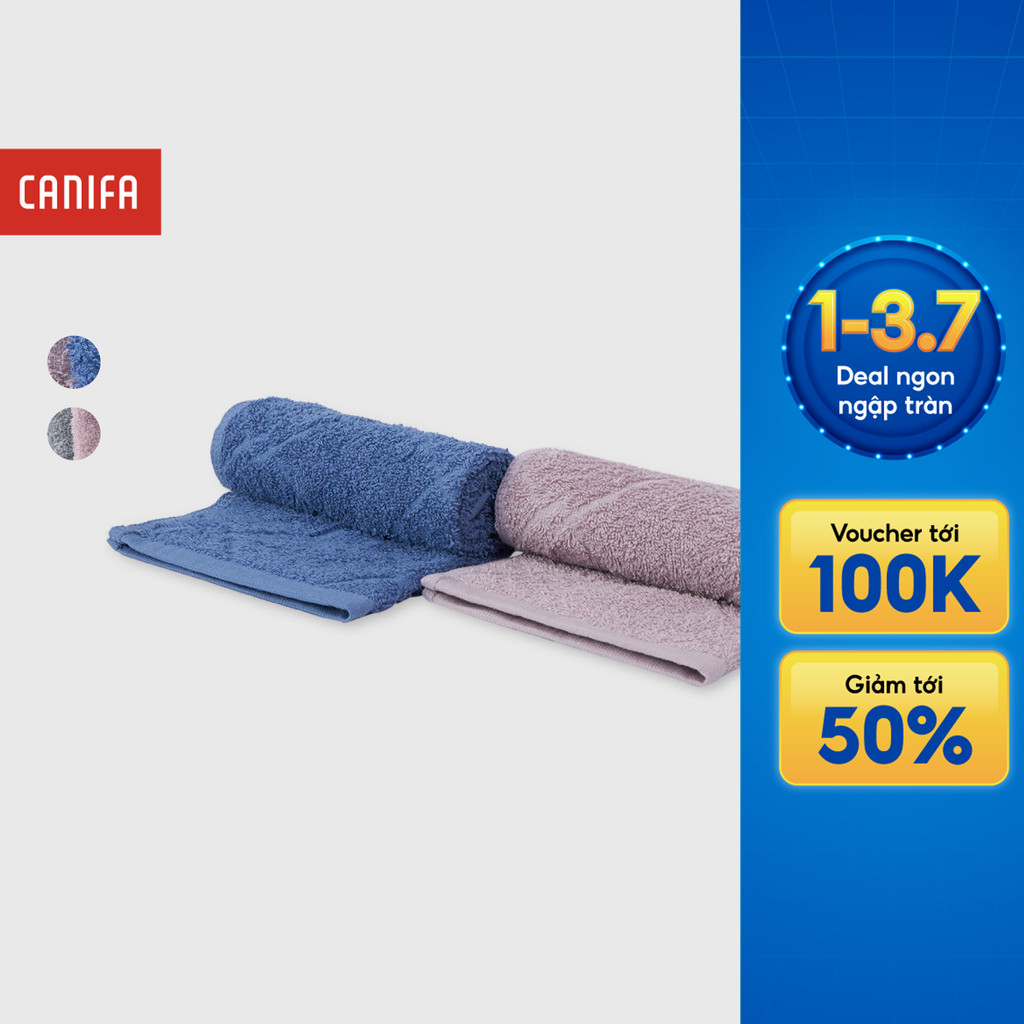 Combo 2 khăn mặt CANIFA chất liệu 100% cotton 50x30cm 9HA26A003