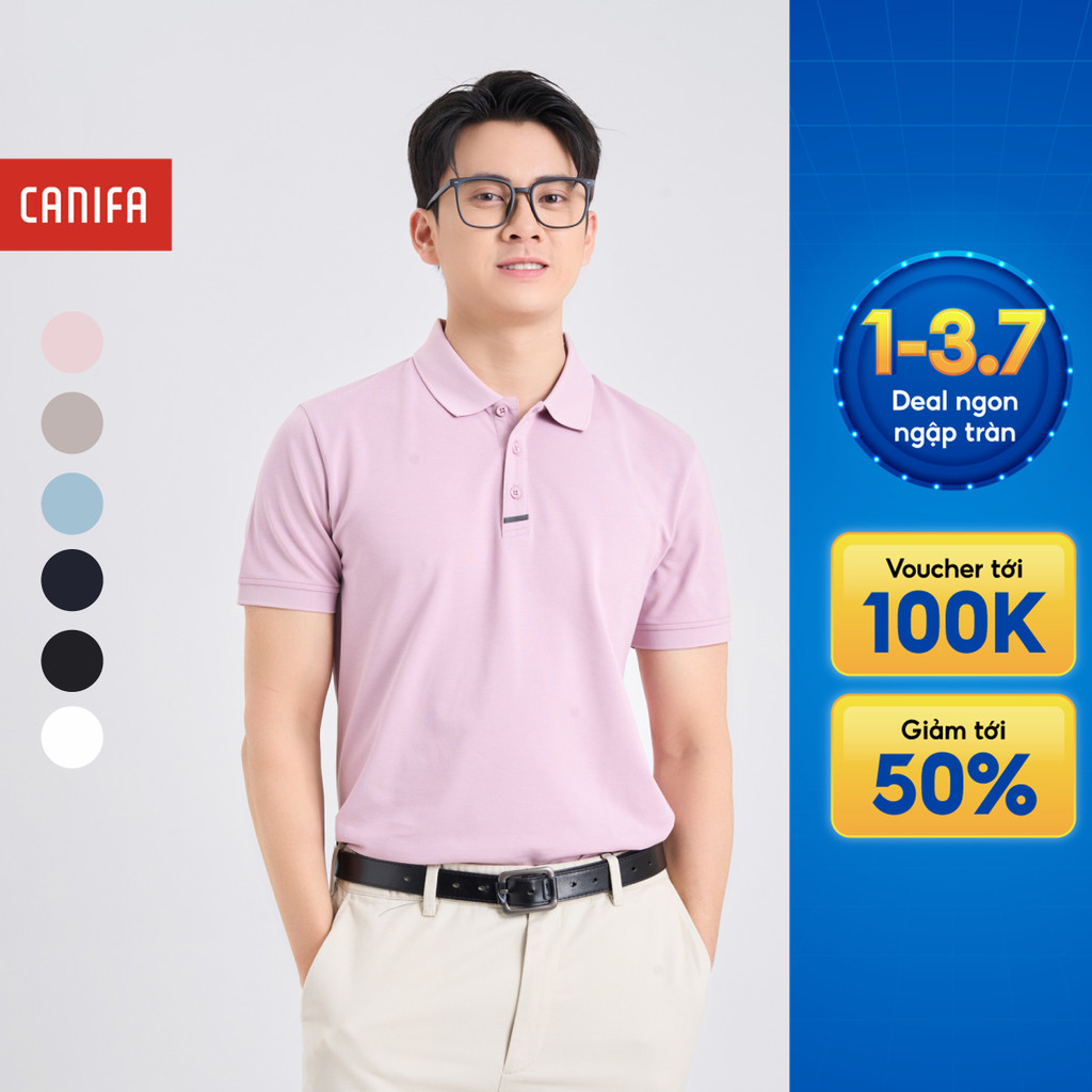 Áo polo nam CANIFA cổ bẻ cộc tay 8TP25A002