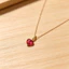 Mặt dây chuyền zircon hình trái tim màu đỏ dành cho nữ, thiết kế thích hợp, vòng cổ đi lại khí chất