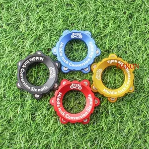 Bộ chuyển đổi khóa trung tâm xe đạp DARON, với máy giặt bằng thép không gỉ Bộ chuyển đổi khóa trung tâm xe đạp bằng hợp kim nhôm, 6 bu lông Quy trình Anodizing trục 44mm Bộ chuyển đổi cánh quạt phanh đĩa