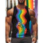 Áo tăng nam Rainbow 3D, Áo Vest thường ngày đường phố mùa hè, không tay mềm thoáng khí cho thể thao