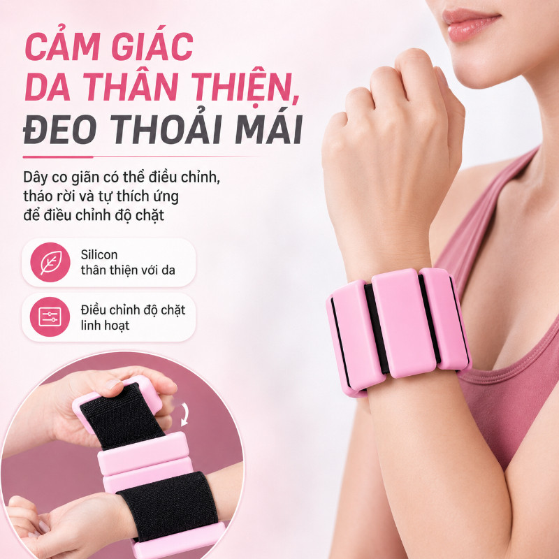Tạ Đeo Tay Chân Lõi Thép Bọc Silicon Cao Cấp, Tháo Rời Điều Chỉnh Cân Nặng, Bột Sắt Mịn, Tạ Kháng Lực Tháo Rời Tập Gym