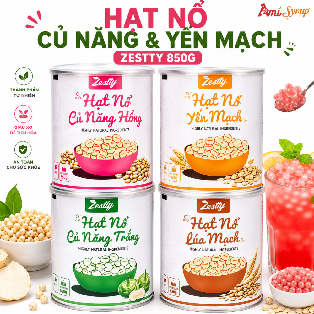 Hạt Nổ Củ Năng Và Yến Mạch Zestty 850g Topping Healthy Giòn Rụm Cho Mọi Món Nước