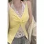 Pure Desire Style Giả hai mảnh Dây buộc ren gợi cảm Slim-Fit Slim-Fit Slimer Look Inner Wear Outer Wear V