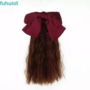 FUHUIOT Nơ Đỏ Thắt Lưng Đuôi Ngựa Hàng Ngày Dài Chất Lượng Cao Trẻ Em Mũ Quà Tặng Sinh Nhật Bé Gái Trang Trí Ngọt Ngào Lông Tơ Phần Mở Rộng Tóc