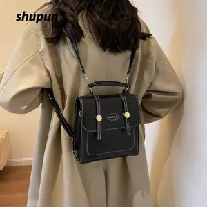 Túi đi học cổ điển SHUPUN, Túi đeo vai PU đa chức năng, Ba lô du lịch thông thường bằng da thời trang