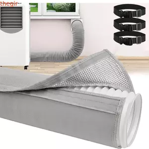 THEGIRL8B Vỏ ống cách nhiệt AC, Vỏ ống cách nhiệt kết cấu bọt cách nhiệt, Dụng cụ có thể tái sử dụng tay áo chống nước 3 dây đai điều hòa không khí Vỏ ống giữ nhiệt