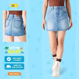 Chân váy Jean Nữ YODY- chân váy ngắn cơ bản, có lót trong, thoải mái vận động Yody CJN7008
