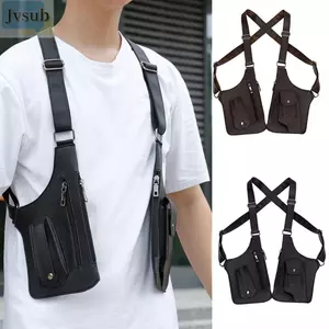Túi áo vest lưu trữ JVSUB, túi đeo chéo da nhiều ngăn, túi đeo vai phong cách retro, chống trộm, đa năng đựng điện thoại