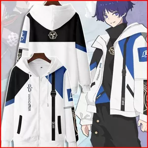 Genshin Tác Động Lang Thang Kabukimono Áo Khoác Dây Kéo Áo Khoác Áo Dài Tay Top Cosplay Chui Đầu Plus