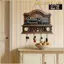 Giá đỡ chìa khóa MONOSTYLE, Móc treo tường cổ điển bằng gỗ, Sáng tạo đa chức năng 2D Retro Train Pattern Keyframe Móc lưu trữ treo tường hiên nhà