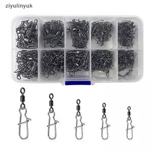 Ziyulinyuk 100 cái / hộp Đầu nối câu cá bằng thép không gỉ Pin 4 # 6 # 8#10#12# Vòng bi lăn xoay với phụ kiện thu hút móc câu cá VN