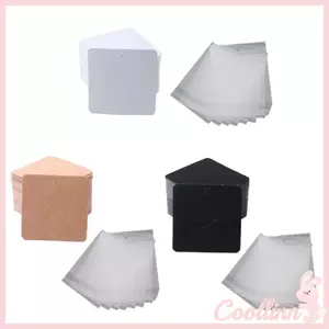 COO 100 Miếng Kraft Trâm Cài Thẻ Vuông Thổ Cẩm Hiển Thị Giá Đỡ Thẻ Bông Tai Màu Nâu