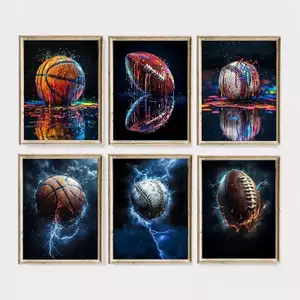 Graffiti Bóng Rổ Bóng Chày Mỹ Áp Phích Bóng Đá Không Khung Tranh Canvas Trang Trí Tường