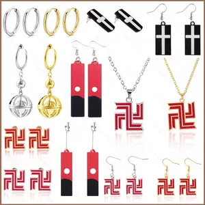 SQ11 Tokyo Revengers Cosplay Chống Đỡ Bông Tai Unisex Trang Sức Vòng Cổ Anime Pendent Tai Kẹp Tai Tai Móc Tai Mikey Dr