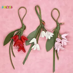 < Honeyba > Thời Trang Da PU Mô Phỏng Osmanthus Móc Khóa Túi Mặt Dây Chuyền Trang Trí Hoa Nhân Tạo Bapa Treo Đồ Trang Trí Quà Tặng Đẹp
