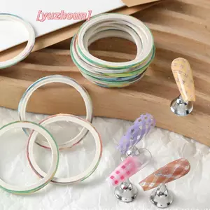 10 Cuộn Băng Sọc Móng Tay Đường Cổ Vũ 3d Móng Tay Nghệ Thuật Dụng Cụ Cuộn Màu Đề Can Móng Tay DIY Đầu Móng Tay Stier Trang Trí