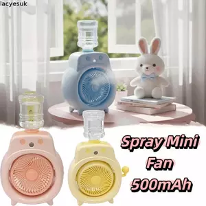 Quạt tạo độ ẩm yên tĩnh LACYESUK, Quạt phun sương nhẹ nhàng hoạt động tiếng ồn thấp Quạt phun làm mát máy tính để bàn di động, Quạt tạo độ ẩm làm mát thiết kế sành điệu nhỏ gọn cho 500mAh