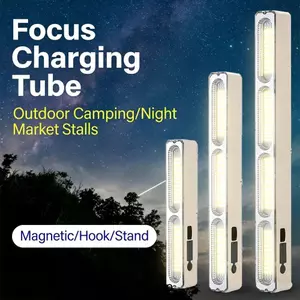 Đèn cắm trại di động LED DONOVANQQ, Thanh đèn LED năng lượng mặt trời chống nước hình chữ nhật, Đèn chiếu sáng khẩn cấp Đế sạc USB Công suất cao Đèn khẩn cấp cắm trại