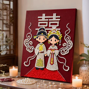 5D Trung Quốc Phong Cách Mới Ngọc Trai Tranh Tự Làm Handmade Quà Tặng Cưới Kim Cương Thêu Phòng Khách Trang Trí Phòng Ngủ Tranh Gỗ Chắc Chắn Khung Ảnh D13P