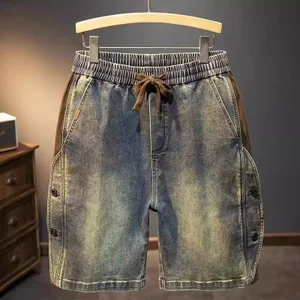 2026 Quần short Denim bảo hộ lao động cổ điển mới dành cho nam, Quần short mùa hè dáng rộng