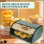 Thùng đựng bánh mì cổ điển Rollup Top Màu xanh nhạt Bột nhỏ tráng bánh mì sắt Hộp đựng đồ ăn nhẹ Hộp đựng thực phẩm để trang trí nhà bếp