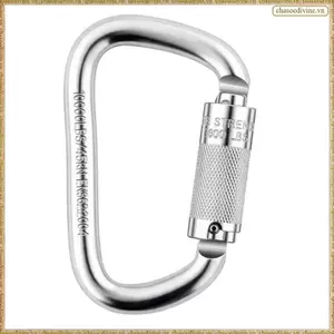 Carabiner khóa ba khóa hình chữ D 45kN, lý tưởng để leo núi, leo núi, làm việc trên không