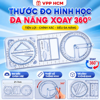 Thước Đo Hình Học Đa Năng Xoay 360 Độ Tiện Lợi CY-3306 - Thước Vẽ Kỹ Thuật, Đo Góc, Vẽ Hình