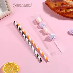100 Chiếc Rõ Ràng Tự Niêm Phong Túi Đựng Kẹo Dài 5x20CM Pretzel Rod Túi Có Thể Khóa Lại Để Paaging Kẹo Quà Tặng Ủng Hộ