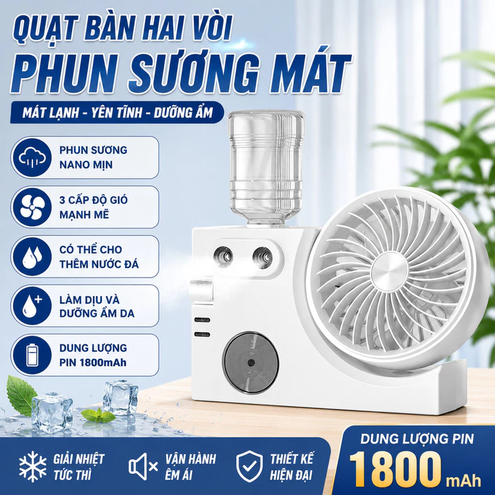 Quạt Phun Sương Để Bàn Quạt Mini Quạt USB Quạt Làm Mát Máy Phun Sương Quạt Văn Phòng Quạt Ký Túc Xá Quạt Cầm Tay