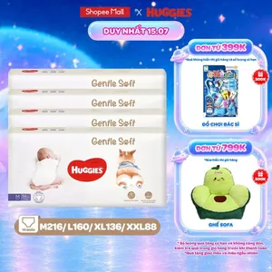 Combo 4 Tã quần Huggies Gentle Soft - Corgi M54/L40/XL34/XXL22 miếng êm mềm nâng niu làn da bé