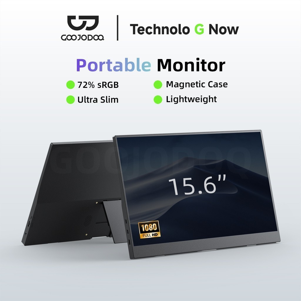 Màn Hình Di Động GOOJODOQ 1080P Full HD – 15.6 Inch, 60Hz FreeSync, USB-C/HDMI, Loa Tích Hợp, Chân Đế Gập, Cực Mỏng Nhẹ