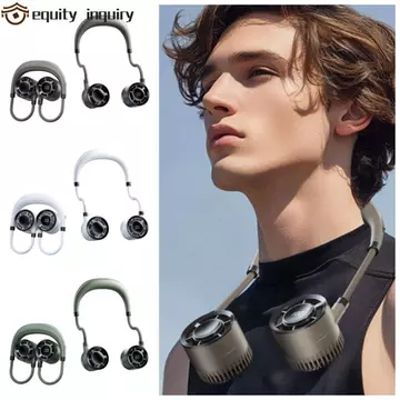 Quạt treo cổ yêu cầu YÊU CẦU, 360° Quạt di động có thể gập lại 4 tốc độ có thể uốn cong, gió mạnh Siêu yên tĩnh Thoải mái có thể đeo được Quạt đeo cổ văn phòng