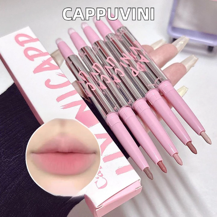 CAPPUVINI Chì kẻ môi mềm lì Chì kẻ môi lì Lì Lâu Trôi Son môi độ bão hòa thấp