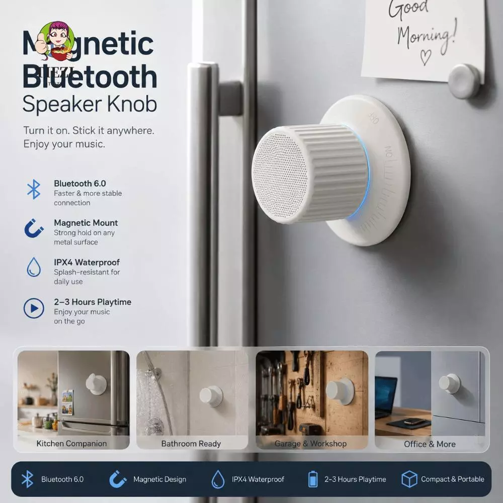 Loa Bluetooth TIEZI, Loa Bluetooth không dây mini di động, Giá đỡ điện thoại chống nước nhỏ gọn Tuổi thọ pin dài Loa Bluetooth mini Sử dụng tại nhà